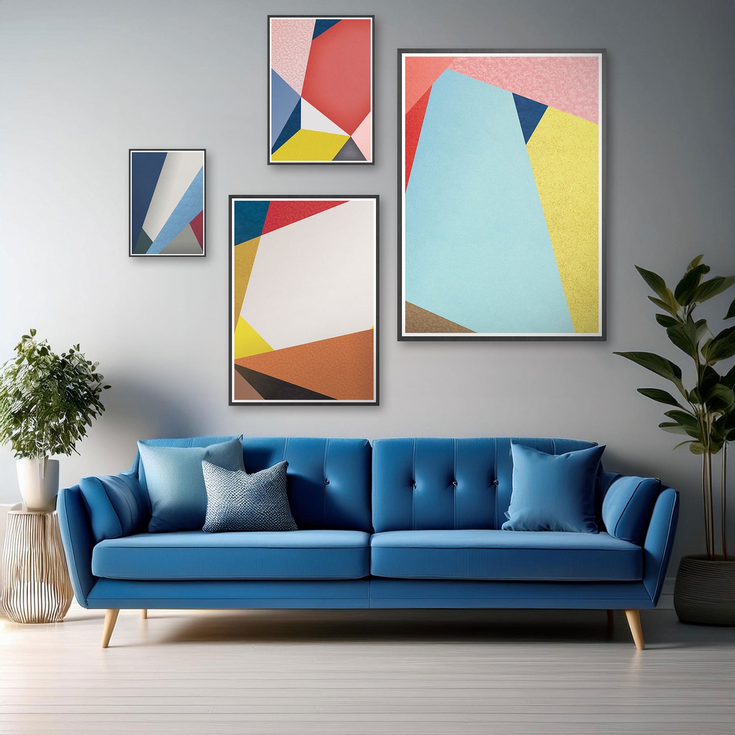 Seasonal Geometric Abstract Gallery Wall