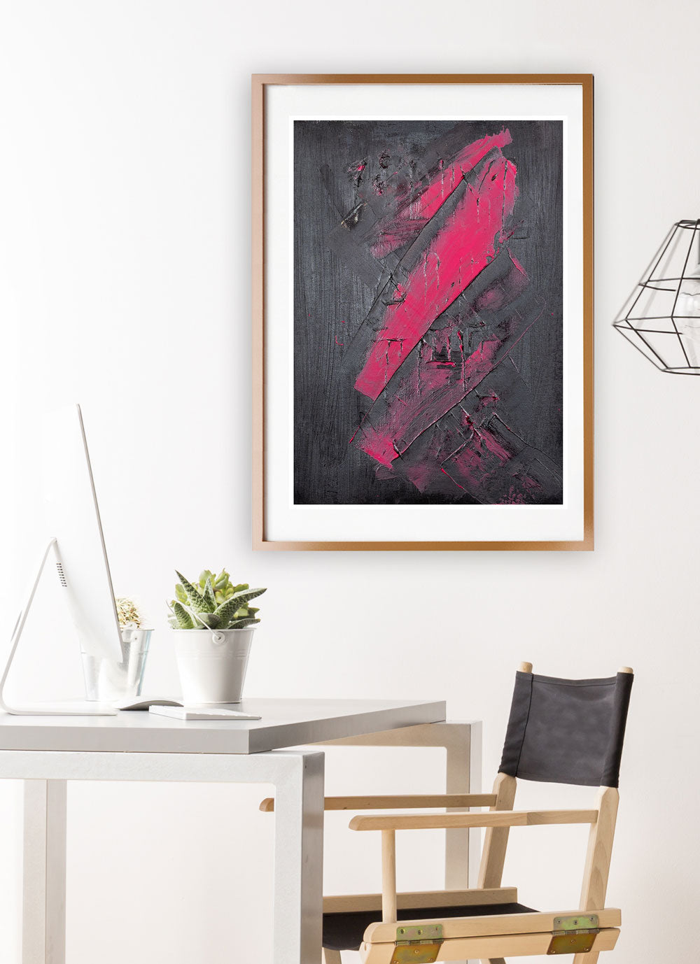 A Hint of Pink Painting Print in modern studio setting
