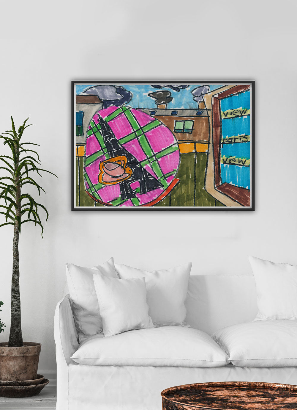 City XVIII Illustration Print in a traditional room