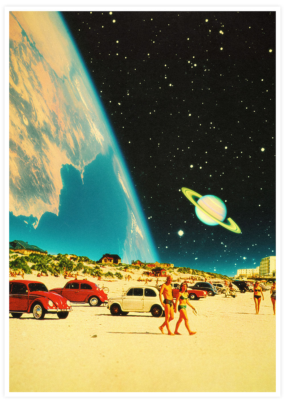 Galaxy Beach Collage Print