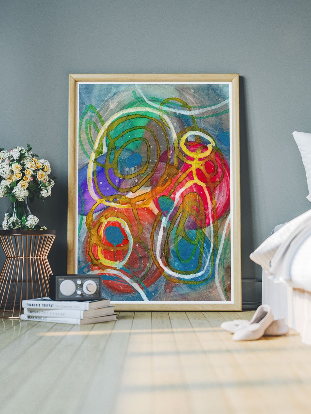 Liceto Abstract Painting in a gorgeous bedroom