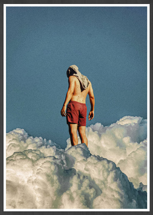 Man the Cloud Surreal Collage Art