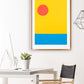Sun and Sea for Shore Abstract Landscape Poster in a studio