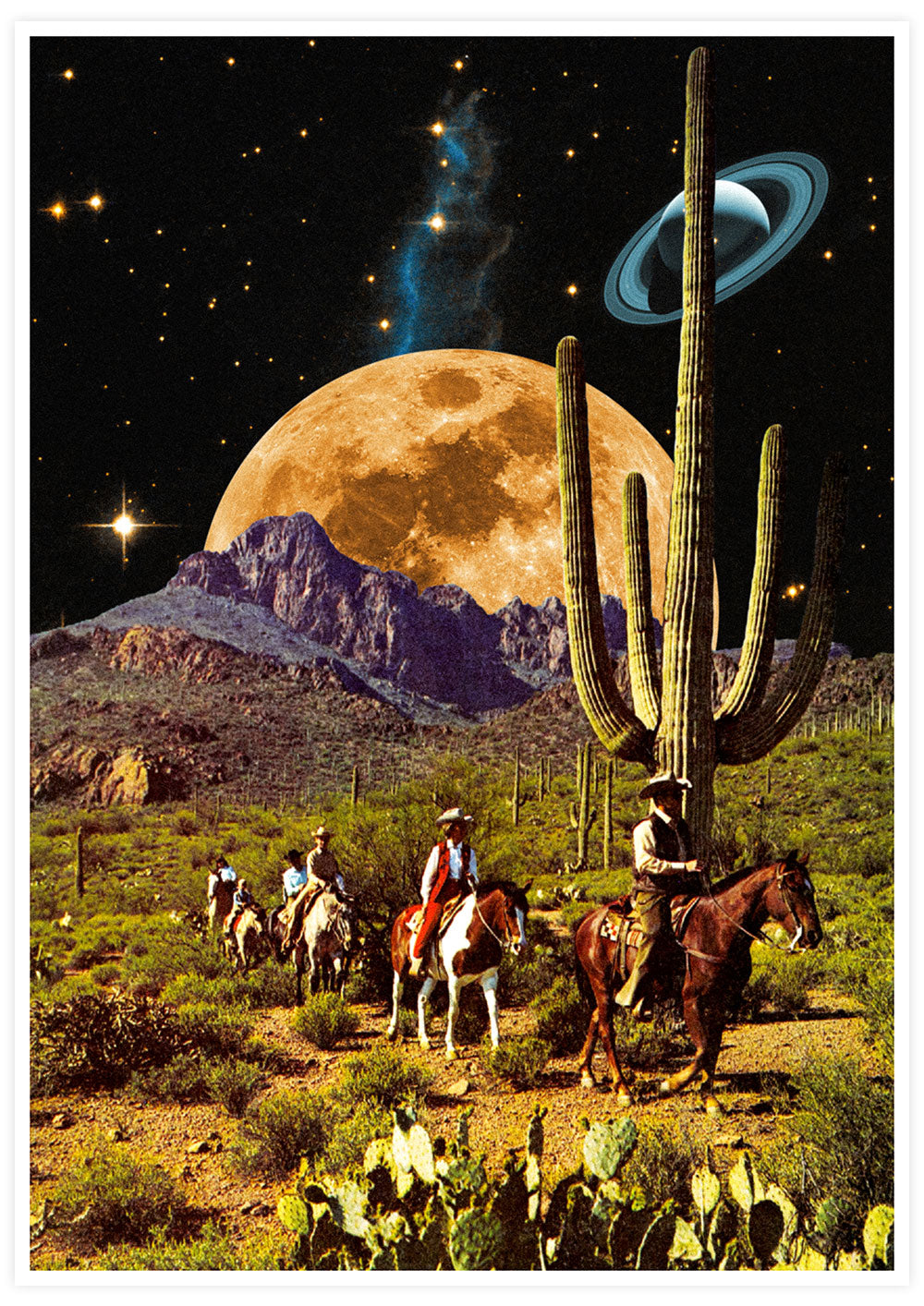 Space Cowboys Collage Print