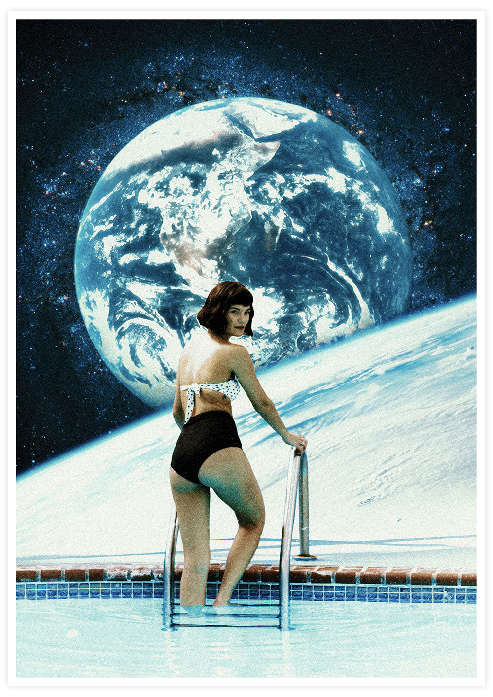 Space Pool Surreal Poster Print