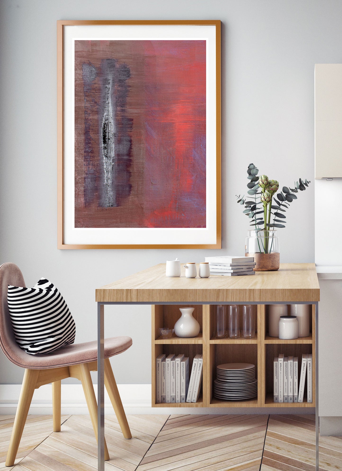 Thunderball Abstract Print in Dining Area