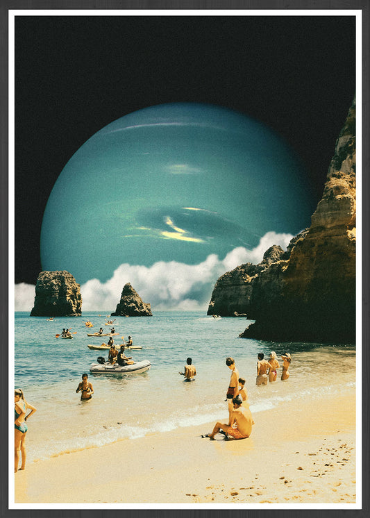 Time for a Swim Space Collage Print
