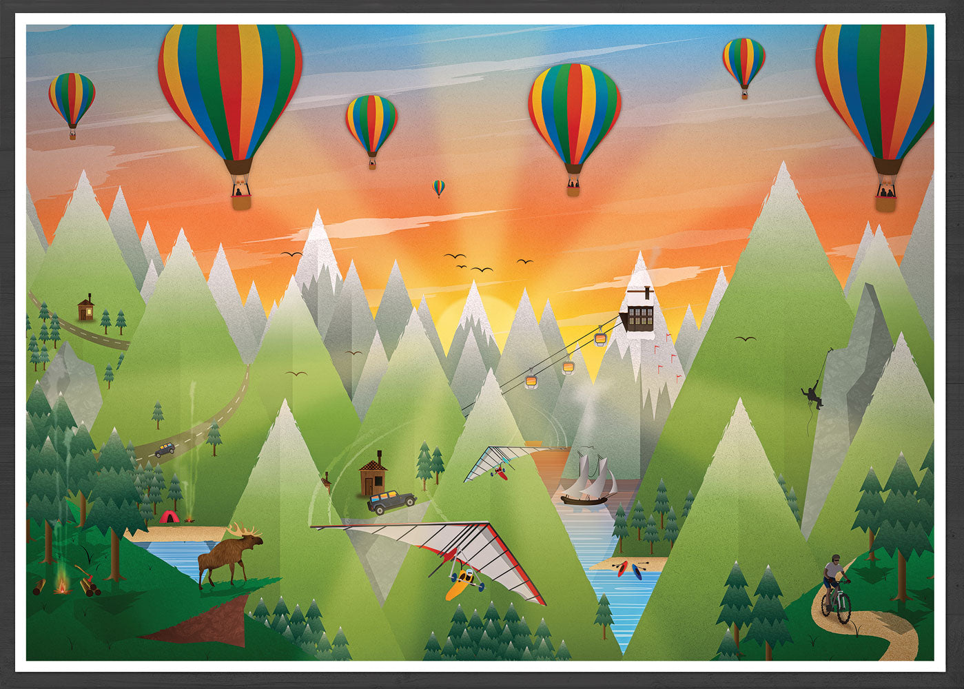 Adventure Land Art Print for Kids in frame