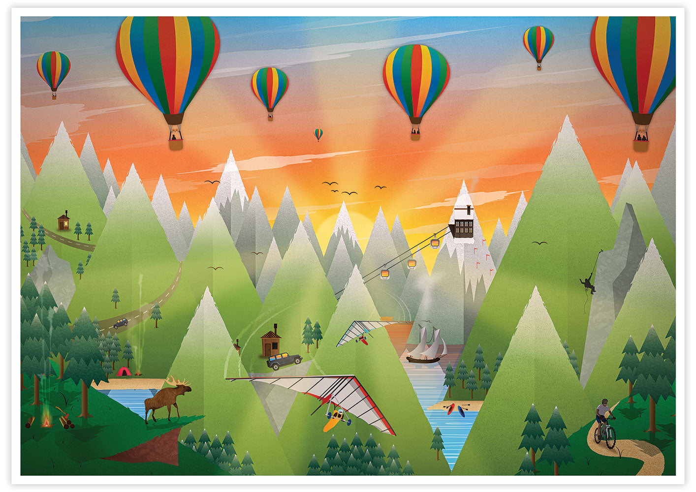 Adventure Land Art Print for Kids no frame