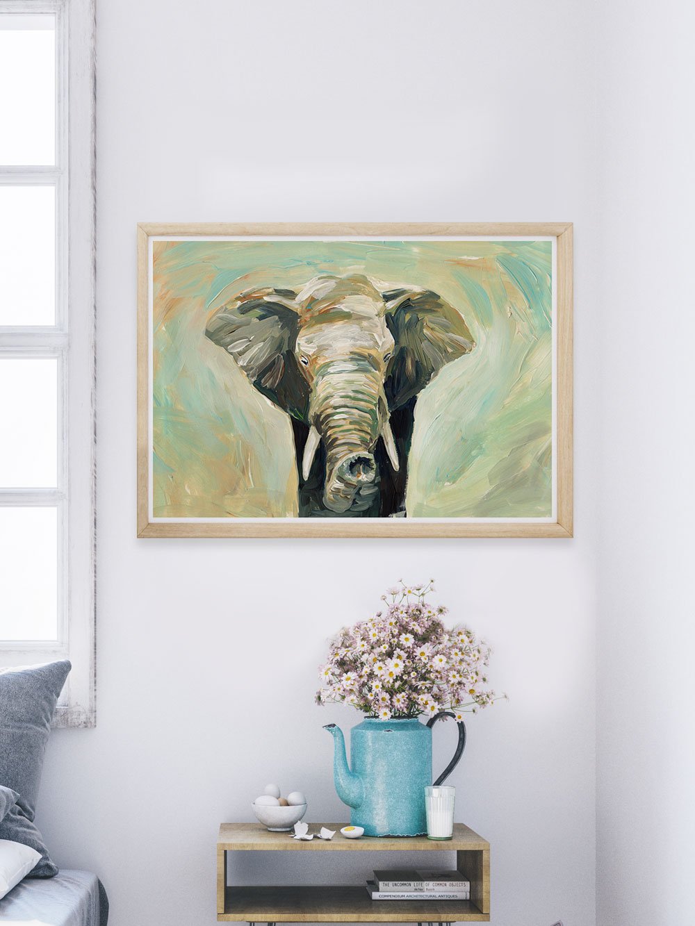 African Elephant Acrylic Wildlife Print on a wall