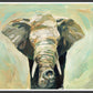 African Elephant Acrylic Wildlife Print in a black frame