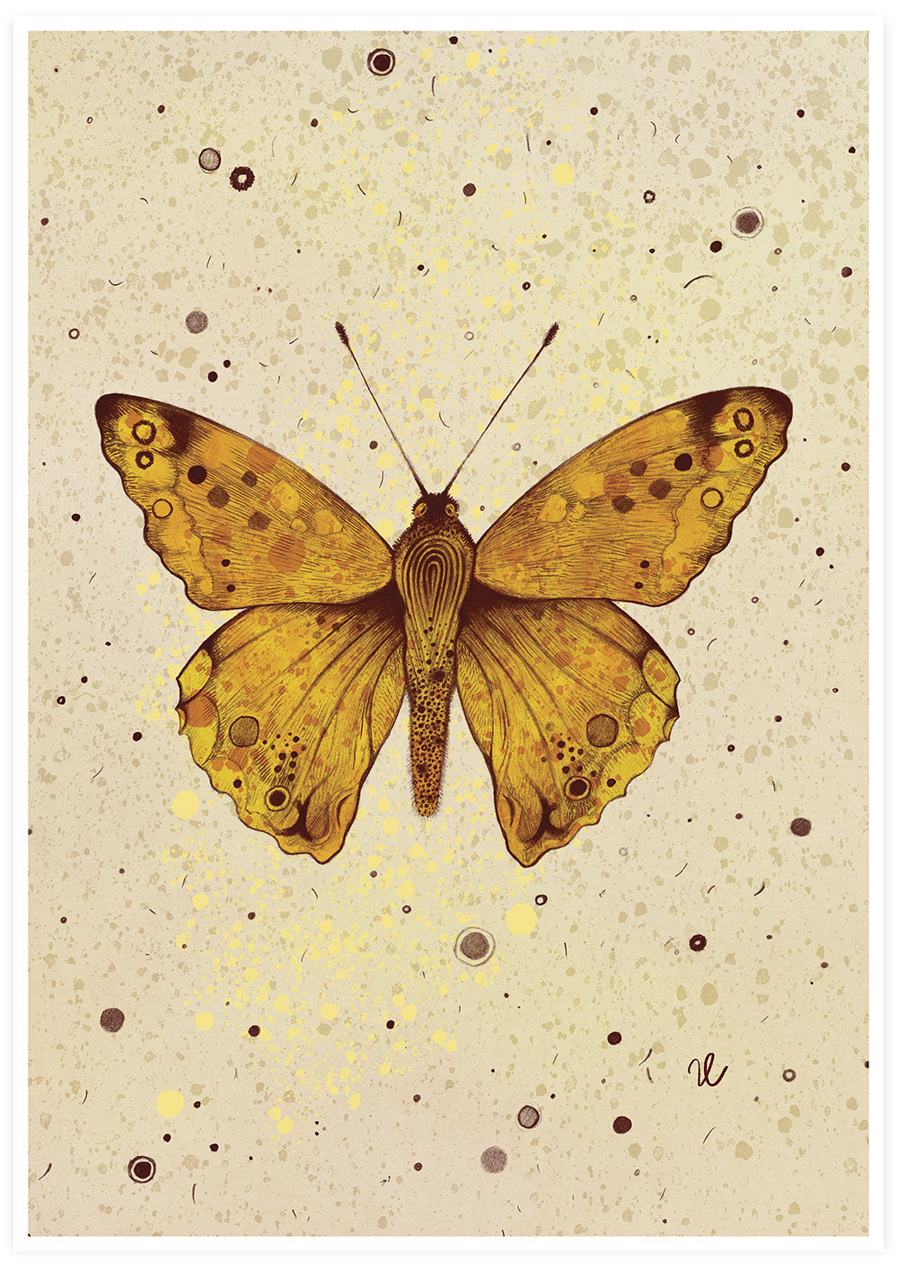 Amber Butterfly Poster Art
