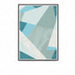 Aqua Blue Geometric Pattern Print on a wall