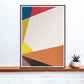 Autumn Trend geometric art print on a shelf