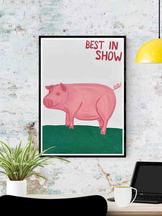 Best in Show Animal Art Print in a frame on a wall