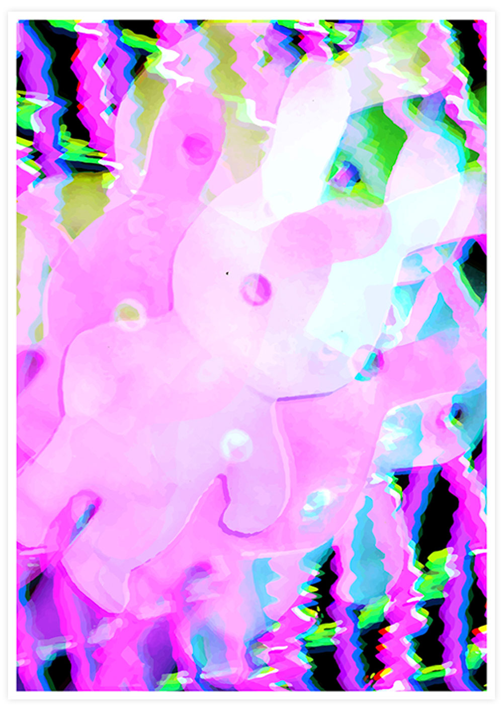 Bunny Pop Pink Abstract Print not in a frame