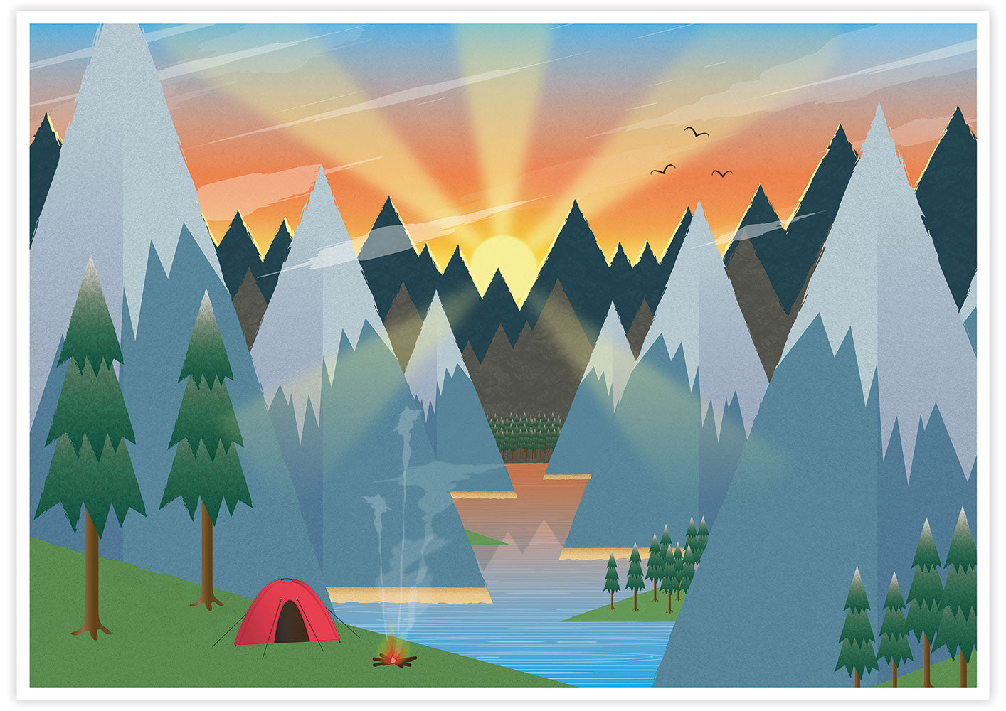 Camping Adventure Kids Art Print no frame