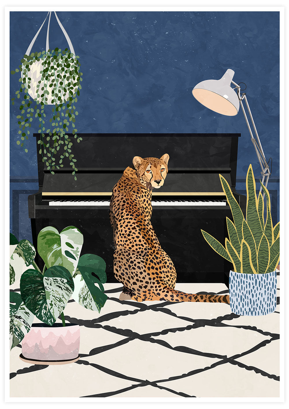 Cheetah Tunes Art Print by Sarah Manovsk
