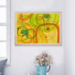 Chelle Yellow Abstract Art in a modern room