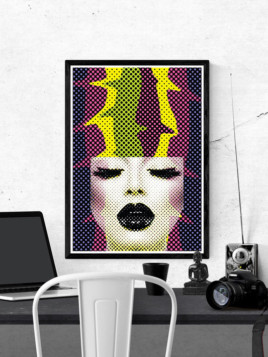 Colours of the Mind Illustration Art Printt in a frame on a wall