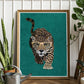 Cool Leopard Art Print by Sarah Manovski in a quirky interior space with house plants