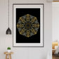 Edison Mandala Print in a frame on a wall