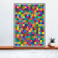 Elysium Field 3 Abstract Art Print in a frame on a shelf
