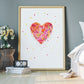 Enlightened Heart Watercolour Fine Art in a bedroom