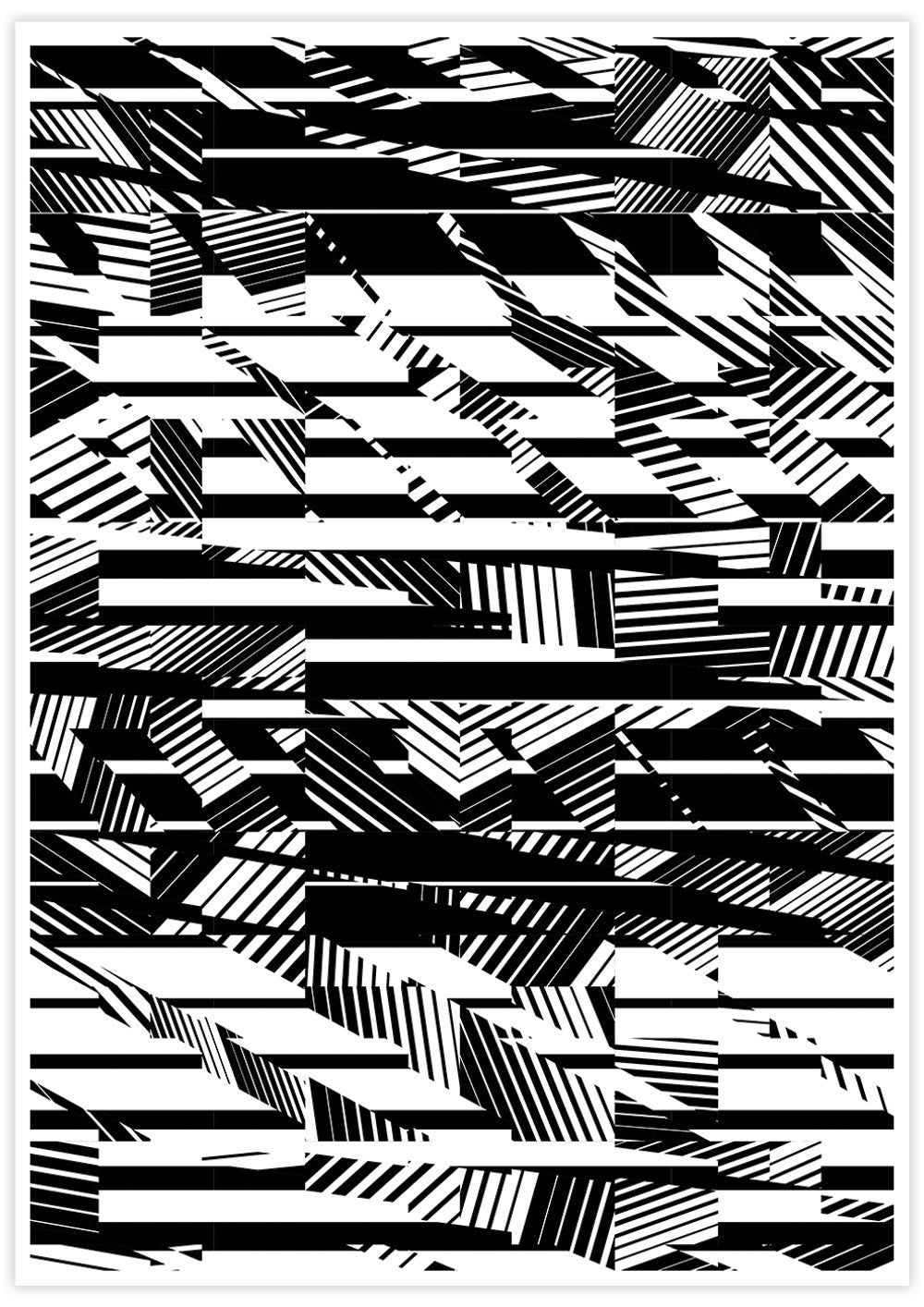 Fax Black and White Pattern Print not in a frame