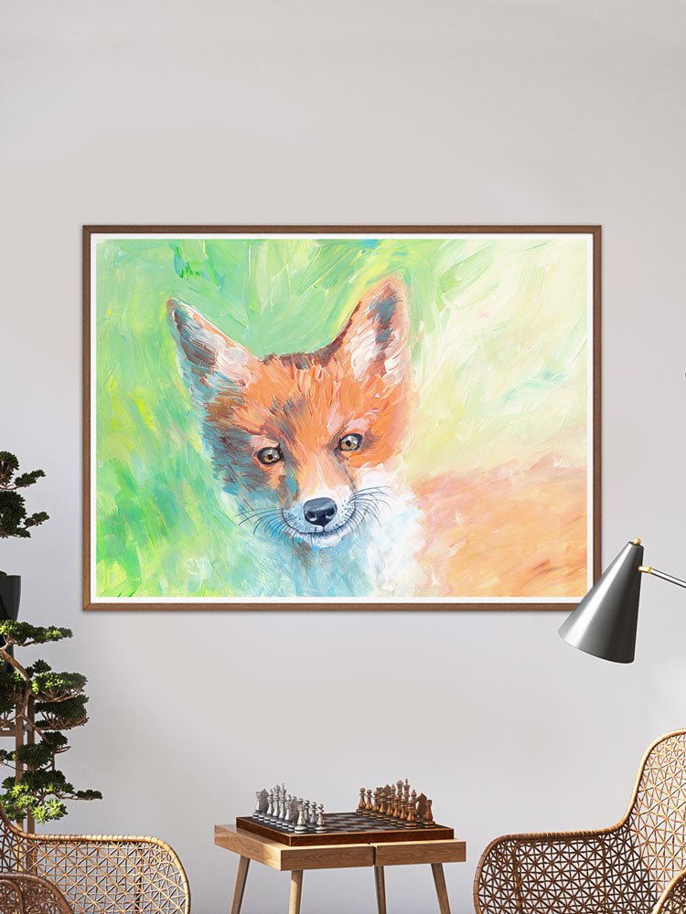 Foxy Lady Quirky Painting Print in a traditional room