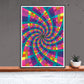 Fractal Bright Pattern Art Print in a frame on a shelf