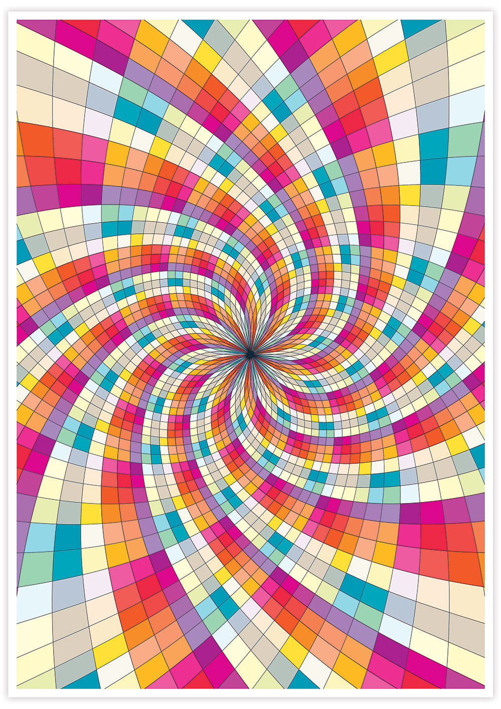 Fractal Light Spiral Pattern Print no frame