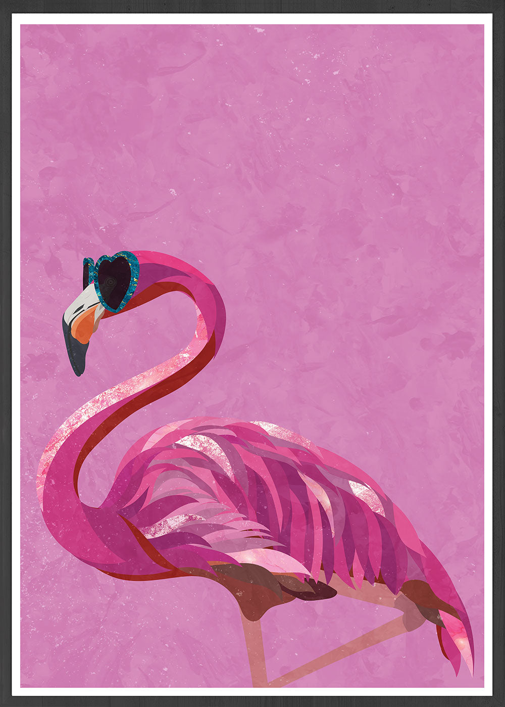 Funky Flamingo Art Print by Sarah Manovski in a frame