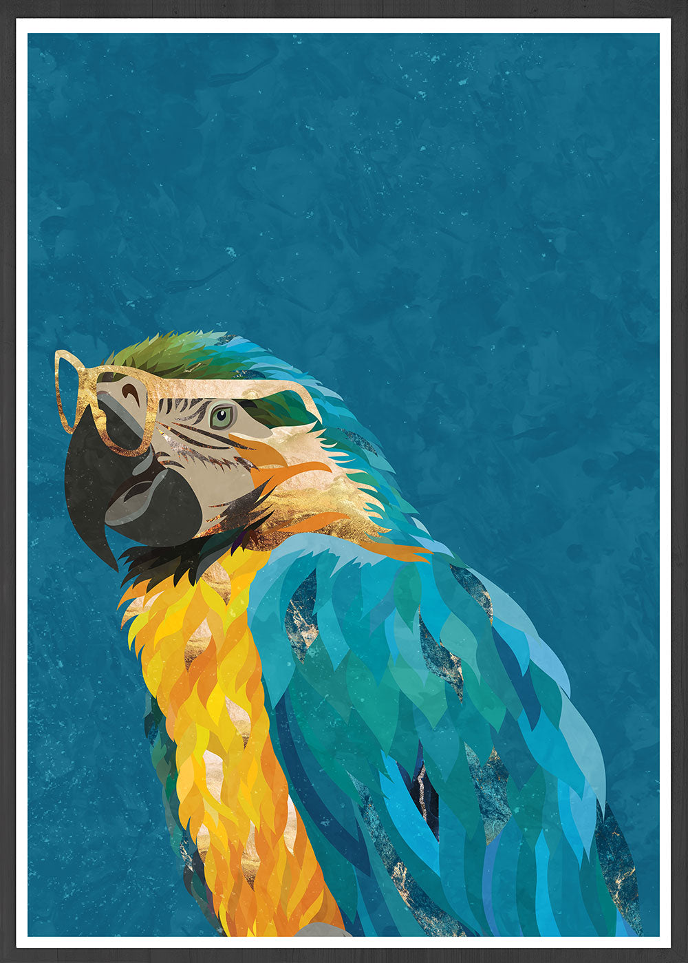 Funky Parrot Art Print by Sarah Manovski in a frame