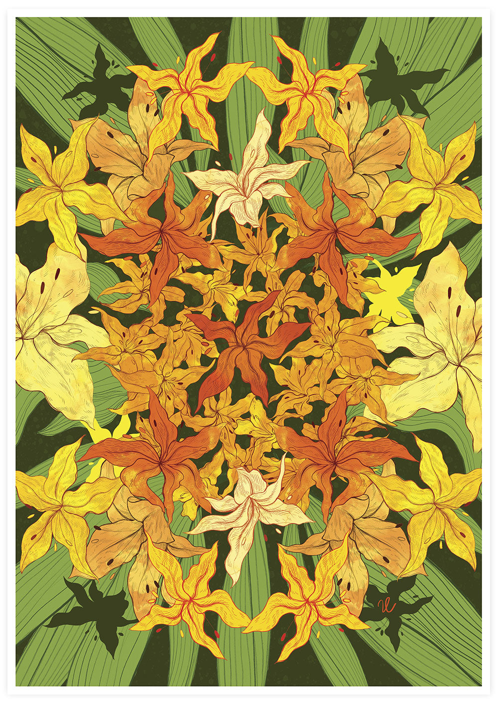Garden Mandala Botanic Art Print