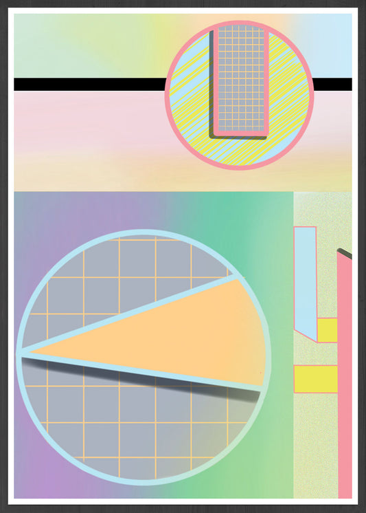 Geometric Zoetrope Retro Geometric Art in a frame