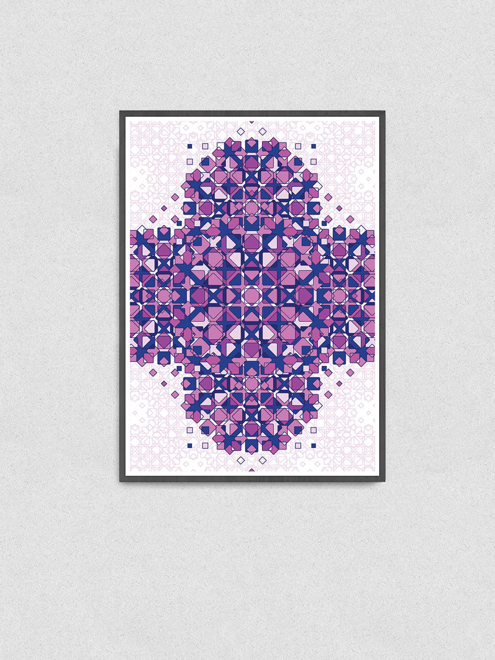 Glass Symmetry Art Print in a frame on a wall