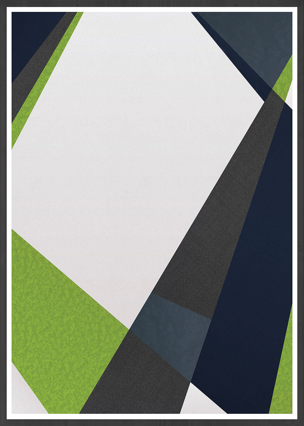 Green and Blue Geometric Printt in a frame