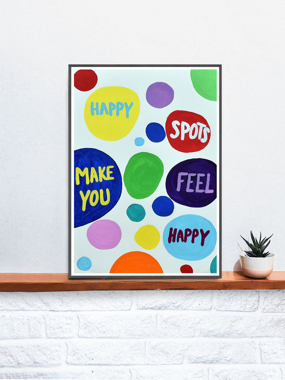 Happy Spots Quirky Print on a Shelf