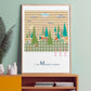 Midnight Woodland Forest Print in a frame on a shelf