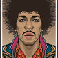 Jimi Music Icon Art Print in frame