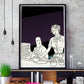Linear Frequency Illustration Print in a frame on a shelf