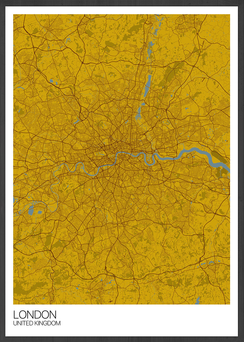 London City Map Mustard