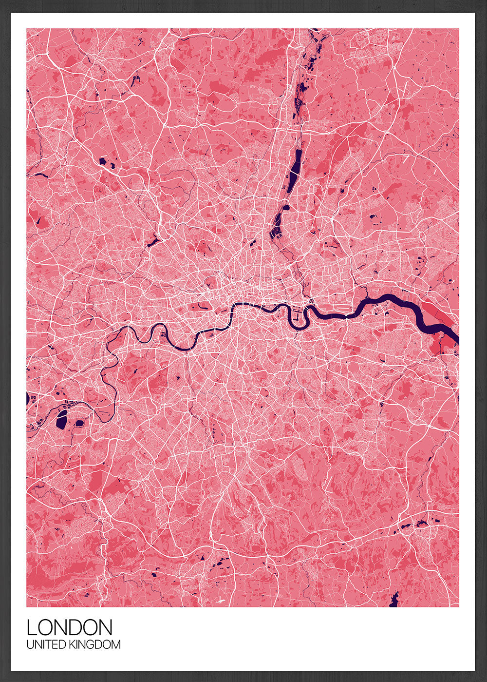 London City Map Pink
