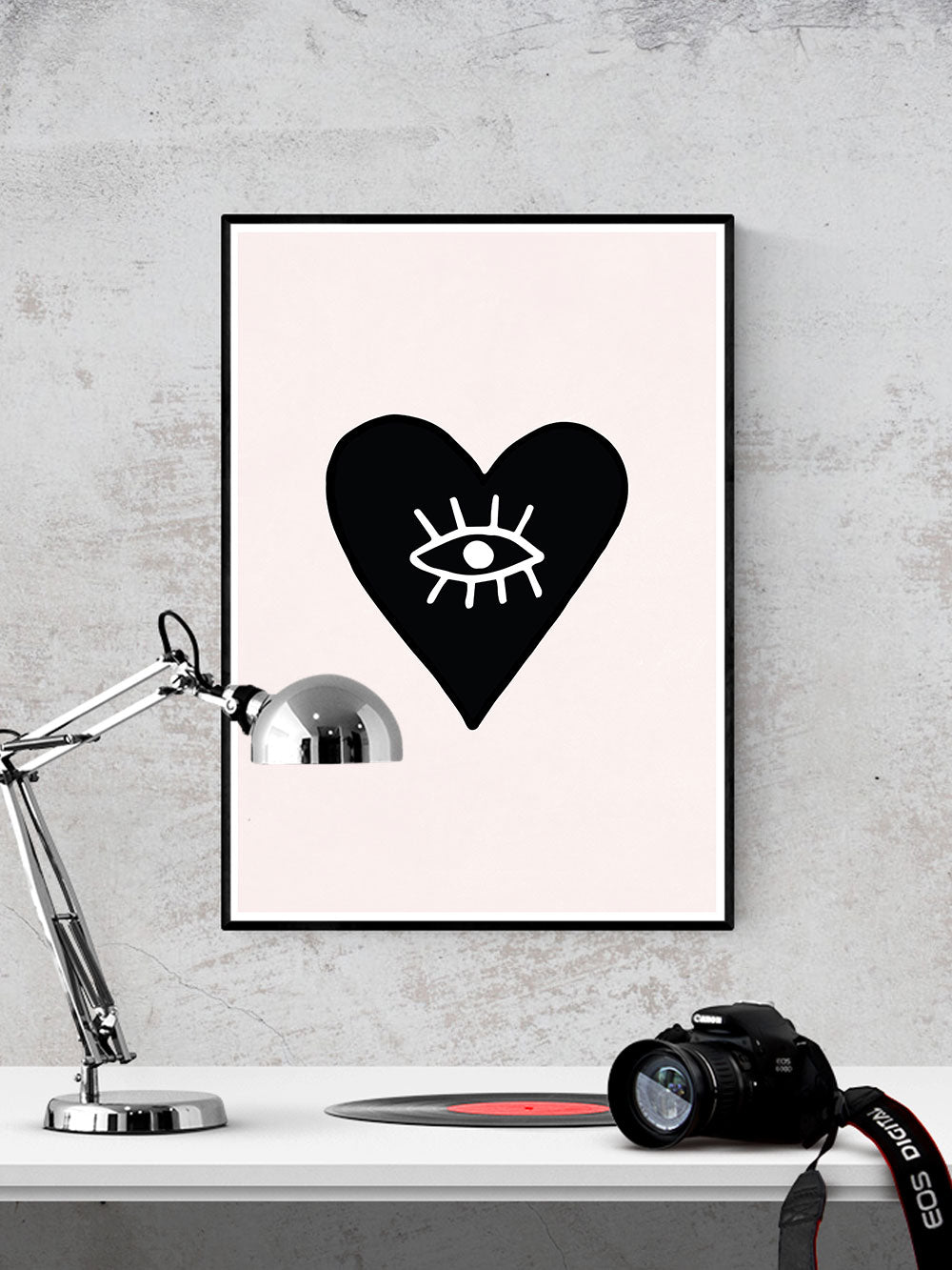 Love Yourself Cute Art Print in a frame on a wall