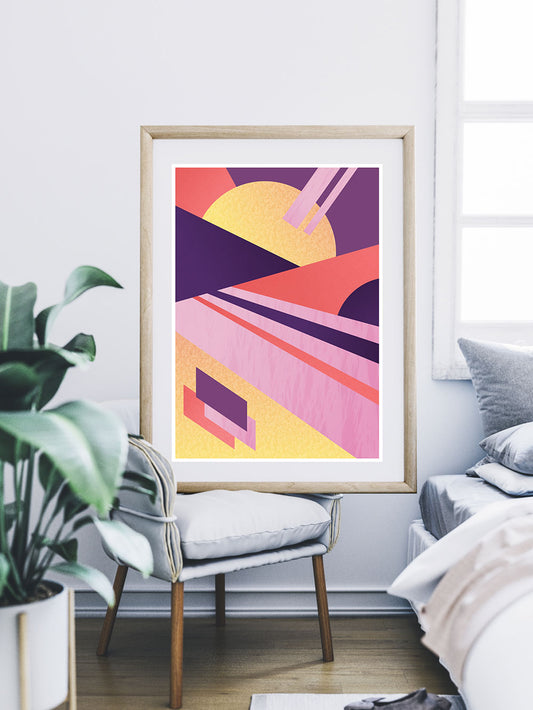 Miami Electric Retro Art Print