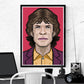 Mick Rock Icon Art Print in a frame on a wall