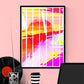 Neu Wave Abstract Sunset Print in a frame on a wall