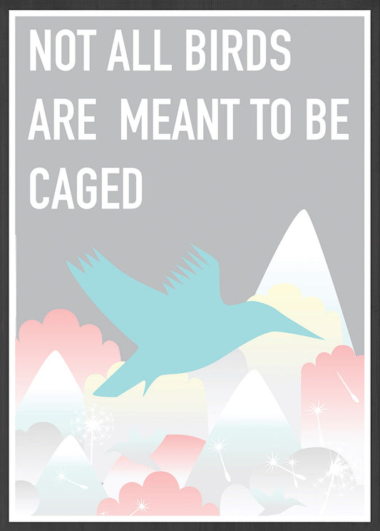 Caged Bird Art Print in a frame