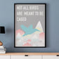 Caged Bird Art Print in a frame on a blue wall
